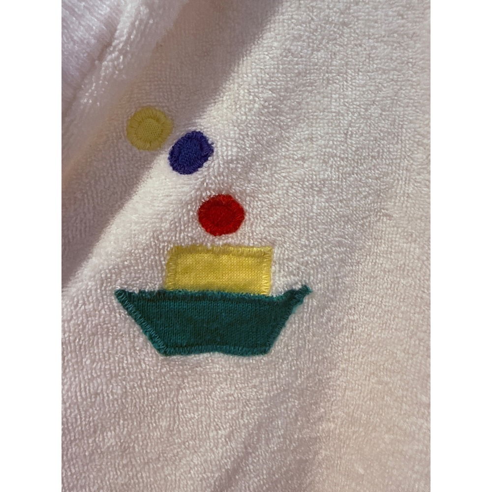 Vintage 80s Florence Eiseman Terry Cloth Hooded Sailboat Romper - Picture 4 of 5